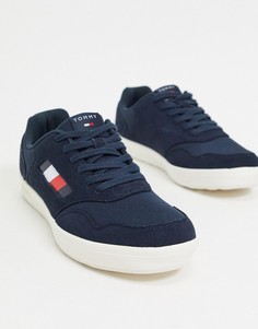 Темно-синие замшевые кроссовки с логотипом-флагом Tommy Hilfiger-Темно-синий