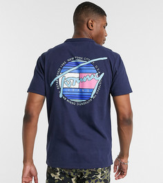 Темно-синяя футболка с принтом на груди и на спине Tommy Jeans эксклюзивно на ASOS-Темно-синий