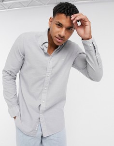 Льняная рубашка на пуговицах с длинными рукавами Calvin Klein-Серый