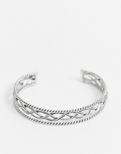 Серебристый браслет с плетеным дизайном ASOS DESIGN-Серебряный
