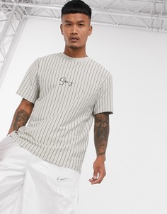 Светло-бежевая свободная футболка от комплекта с полосками Only & Sons-Светло-бежевый