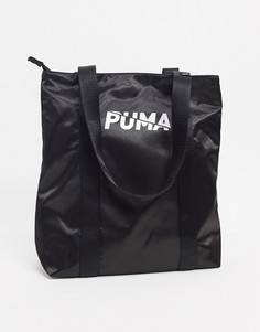 Черная/серебристая сумка-мешок Puma-Черный