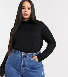 Черный лонгслив-водолазка ASOS DESIGN Curve