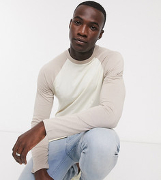 Бежевый лонгслив с рукавами реглан ASOS Tall DESIGN-Мульти
