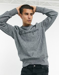 Серый свитшот с круглым вырезом и логотипом Champion