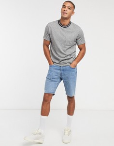 Футболка из плотного трикотажа с окантовкой ASOS DESIGN-Серый