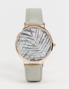 Reclaimed Vintage inspired palm print leather watch-Серый