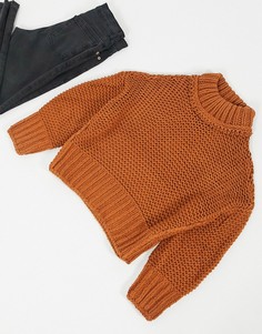 Джемпер крупной вязки Free People-Коричневый