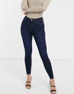 Темно-синие джинсы скинни с завышенной талией River Island-Синий