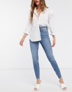 Синие джинсы скинни с завышенной талией River Island-Синий