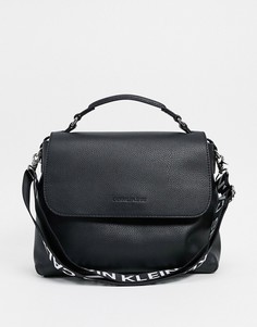 Белая сумка на плечо с логотипом на ремешке Calvin Klein Jeans-Черный