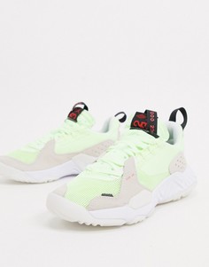 Серые кроссовки с неоновыми вставками Nike Jordan-Белый