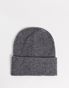Темно-серая шапка-бини с отворотом Vero Moda-Серый