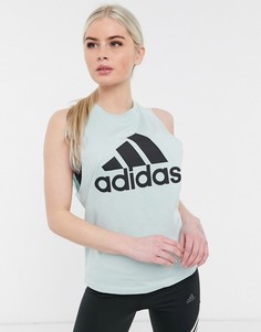 Зеленая майка с логотипом adidas Training-Зеленый