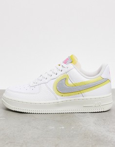Бело-серебристые кроссовки Nike Air Force 1 07-Белый