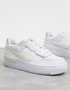 Бело-кремовые кроссовки Nike Air Force 1 Shadow-Белый