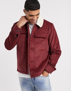 Куртка с воротником из искусственной овечьей шерсти Farah-Красный