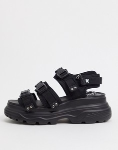 Черные сандалии на массивной подошве с пряжками Koi Footwear-Черный