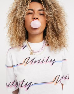 Свободная футболка унисекс с принтом ASOS DESIGN x Glaad-Белый