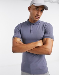 Обтягивающее серое поло из органического хлопка ASOS DESIGN-Серый