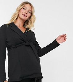 Черный трикотажный пиджак с запахом ASOS DESIGN Maternity