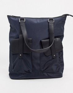 Темно-синий рюкзак в стиле сумки на плечо Pieces