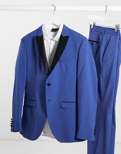 Синий приталенный пиджак-смокинг Selected Homme
