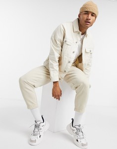 Джинсовая oversize-куртка ASOS DESIGN-Кремовый
