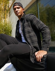 Серая фланелевая oversized-рубашка в клетку ASOS DESIGN-Серый