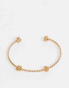 Золотистый браслет-манжета с отделкой ASOS DESIGN-Золотой