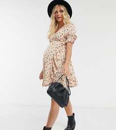 Платье мини с завязками на рукавах Wednesdays Girl Maternity-Розовый