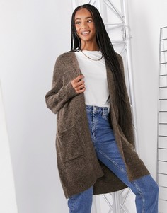 Коричневый длинный кардиган Selected Femme