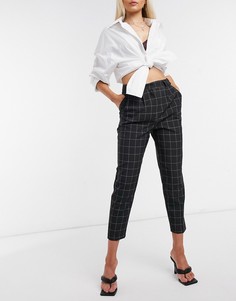 Суженные книзу брюки в клетку ASOS DESIGN-Мульти