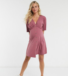 Чайное платье с пуговицами ASOS DESIGN Maternity-Фиолетовый