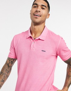 Розовая хлопковая футболка-поло HUGO-Розовый