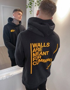 Черный худи с надписью "Walls are Meant for Climbing" The North Face