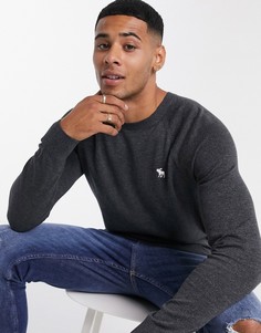 Черный джемпер с круглым вырезом и логотипом Abercrombie & Fitch Сore