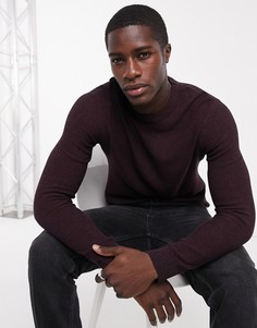 Бордовый фактурный джемпер с круглым вырезом Jack & Jones Essentials-Красный