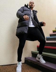 Черный удлиненный пуховик из экологичных материалов ASOS DESIGN
