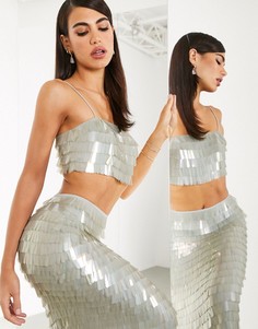 Кроп-топ от комплекта с пайетками ASOS EDITION-Зеленый