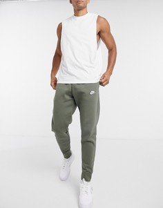 Джоггеры цвета хаки с манжетами Nike Club-Зеленый