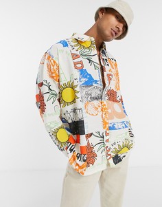 Oversized-рубашка с принтом ASOS DESIGN-Мульти