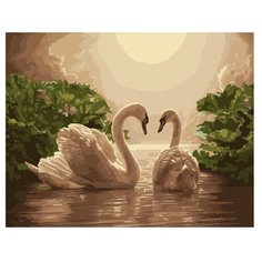 ВанГогВоМне Картина по номерам "Лебеди в закате", 40х50 см (ZX 22242)