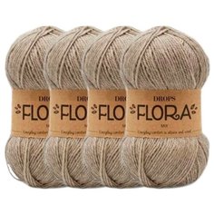 Пряжа DROPS Flora, 65 % шерсть, 35 % альпака, 50 г, 210 м, 4 шт., 07 beige