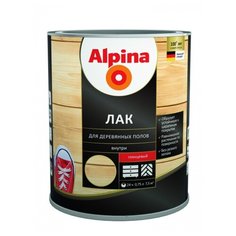 Лак Alpina для деревянных полов глянцевый алкидно-уретановый прозрачный 0.75 л