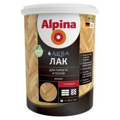 Лак Alpina Аква для паркета и полов глянцевый полиакриловый прозрачный 0.9 л