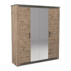 Шкаф для спальни СБК Денвер четырех дверный, (ШхГхВ): 192х53.8х219.4 см, дуб веллингтон