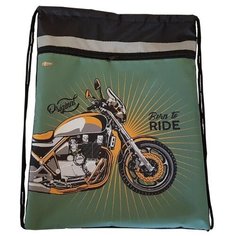 №1 School Мешок для обуви Байк (1017938) черный/зеленый