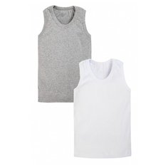 Майка Веселый Малыш размер 92, белый/серый