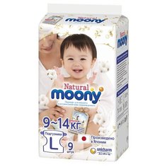 Moony подгузники Natural L (9-14 кг) 9 шт.